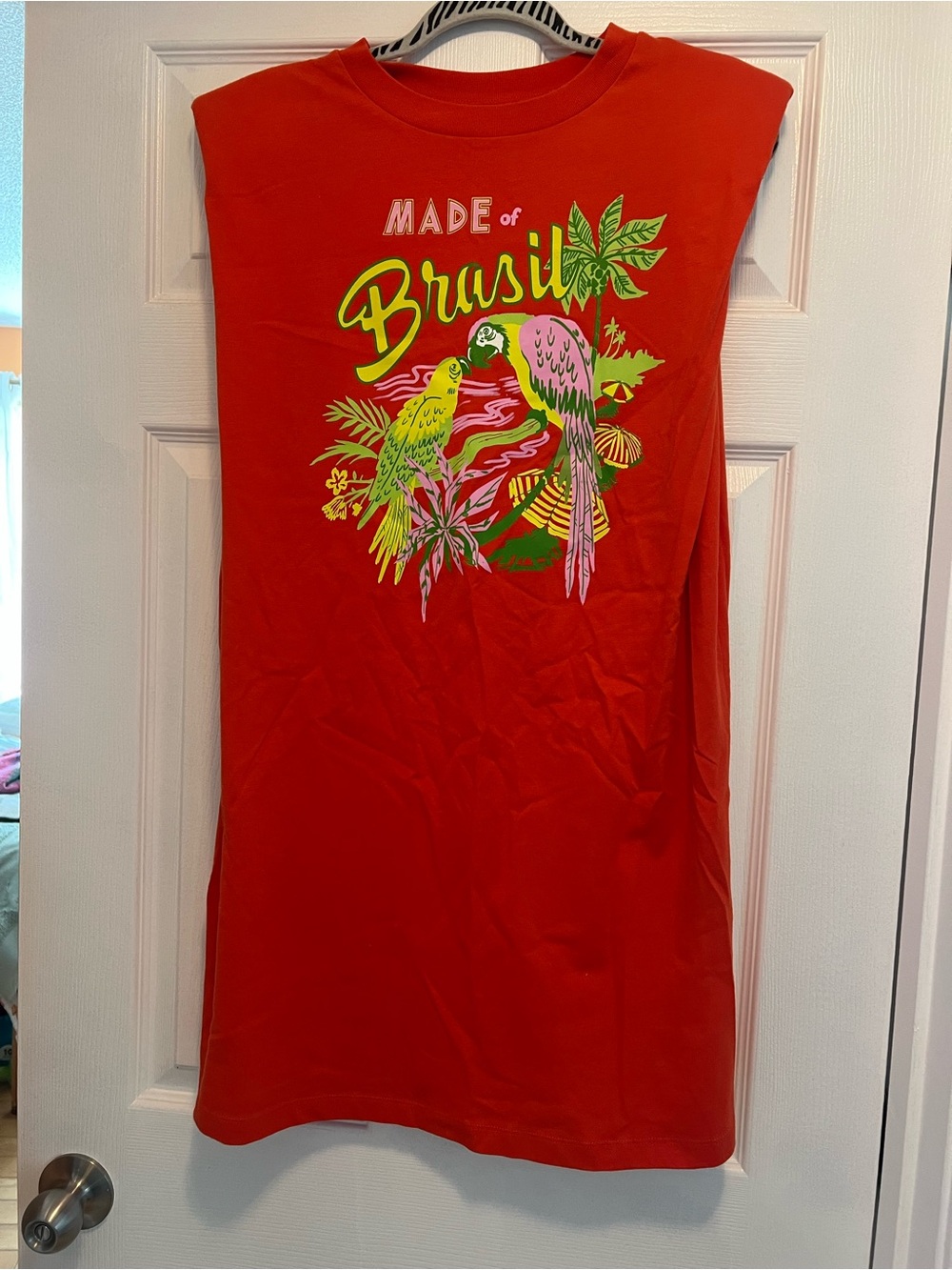 FARM Rio Red Tropical Parrot Mini Dress